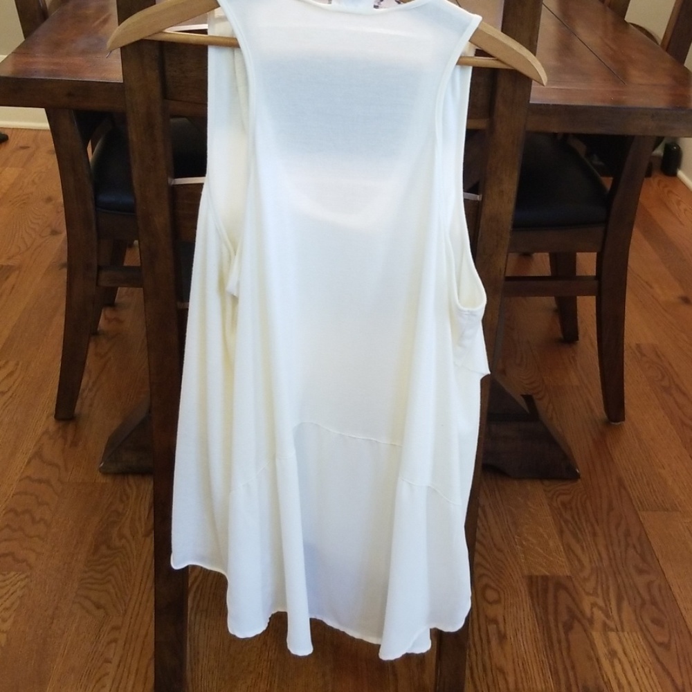 Knox Rose Boho style cream with beaded trim blouse - Picture 5 of 6